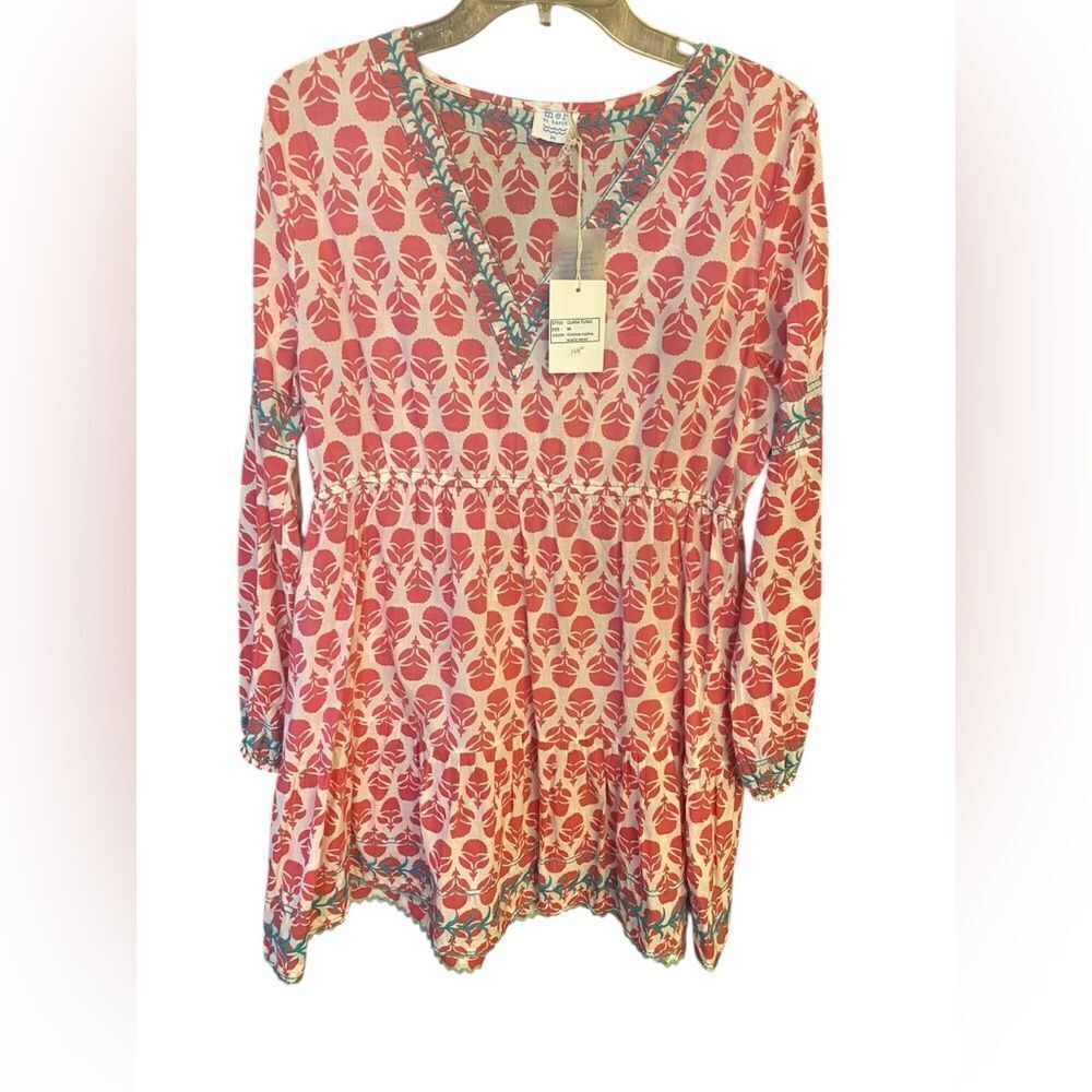 Mer St. Barth NWT Sz M Fuchsia Floral Clara Summer Luxury Resort Worthy Dress
